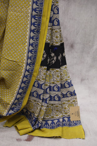 Yellow HBP Cotton Saree - SRYCS1431