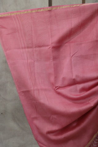 Pink HBP Cotton Silk Saree With Chanderi Border - SRPCSS789