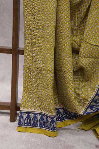 Yellow HBP Cotton Saree - SRYCS1431