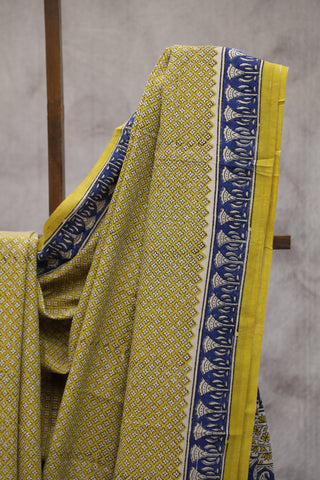 Yellow HBP Cotton Saree - SRYCS1431