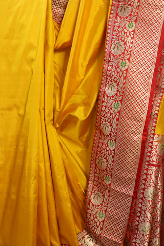 Yellow Banarasi Silk Saree-SRYBSS333