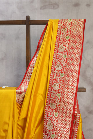 Yellow Banarasi Silk Saree-SRYBSS333