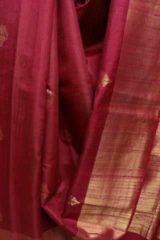 Wine Raw Silk Saree - SRWRSS322