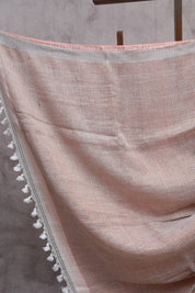 White Parrot Design Linen Jamdani Saree - SRWLJS212