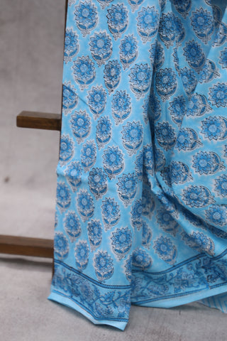 Blue HBP Cotton Saree - SRBCS1433 (RD09)