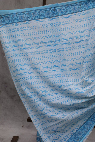 Blue HBP Cotton Saree - SRBCS1433 (RD09)