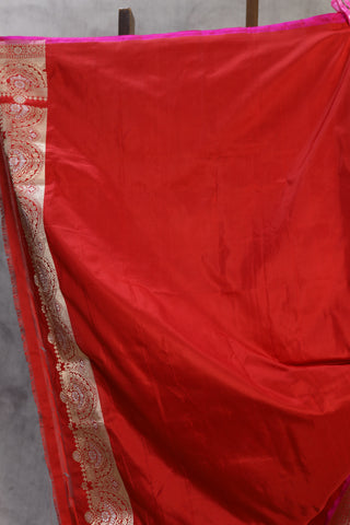 Red Banarasi Silk Saree-SRRBSS394