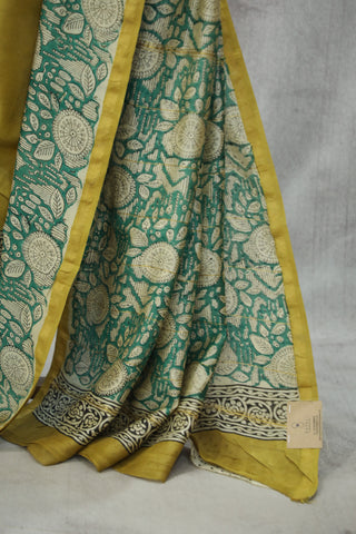 Olive HBP Cotton Silk Saree With Chanderi Border - SROCSS837