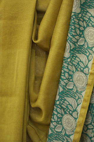 Olive HBP Cotton Silk Saree With Chanderi Border - SROCSS837