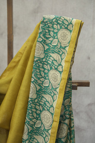 Olive HBP Cotton Silk Saree With Chanderi Border - SROCSS837