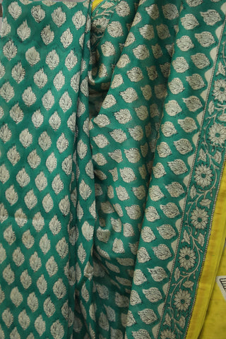 Green HBP Cotton Silk Saree With Chanderi Border - SRGCSS824