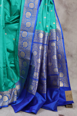 Aqua Green Banarasi Silk Saree-SRPGBSS322