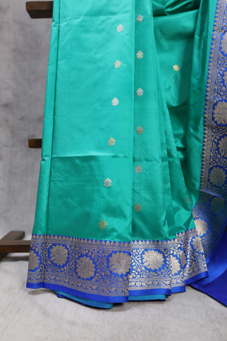 Aqua Green Banarasi Silk Saree-SRPGBSS322