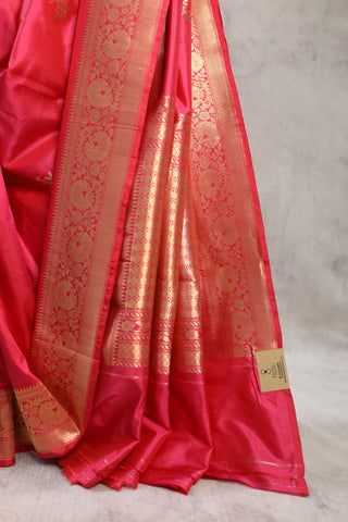 Rani Pink Banarasi Silk Saree-SRRPBSS414