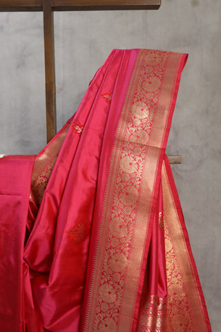 Rani Pink Banarasi Silk Saree-SRRPBSS414