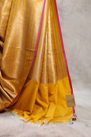 Yellow Banarasi Silk Saree-SRYSS31EX