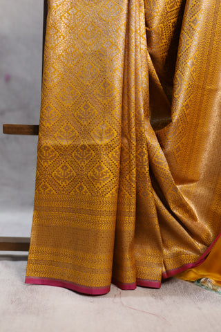 Yellow Banarasi Silk Saree-SRYSS31EX