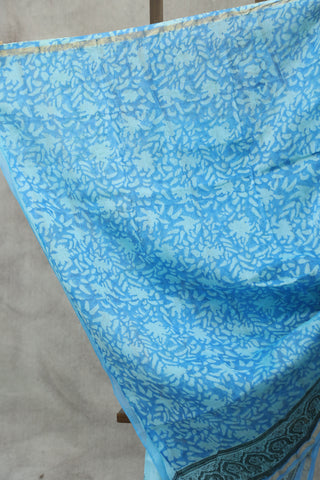 Blue HBP Cotton Silk Saree With Chanderi Border - SRBCSS806