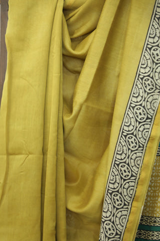 Olive HBP Cotton Silk Saree With Chanderi Border - SROCSS805