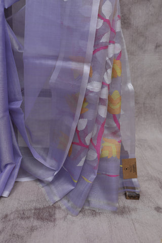 Lavender Muslin Jamdani Saree SRLMJS16