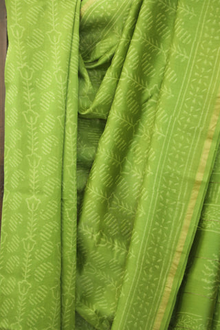 Green HBP Cotton Silk Saree With Chanderi Border - SRGCSS836