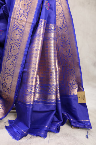 Blue Banarasi Silk Saree-SRBBSS391