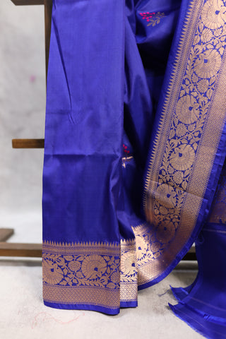 Blue Banarasi Silk Saree-SRBBSS391