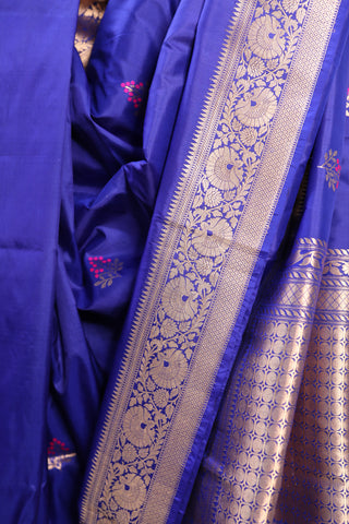 Blue Banarasi Silk Saree-SRBBSS391