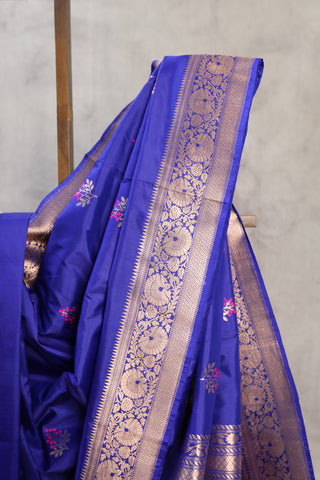 Blue Banarasi Silk Saree-SRBBSS391