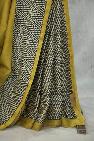 Olive HBP Cotton Silk Saree With Chanderi Border - SROCSS847