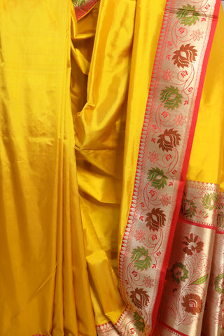 Yellow Banarasi Silk Saree-SRYBSS313