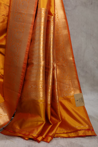 Orange Banarasi Silk Saree-SROBSS392