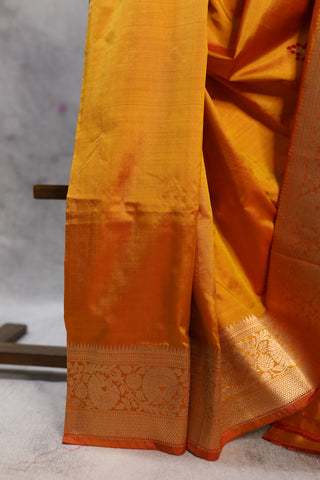 Orange Banarasi Silk Saree-SROBSS392