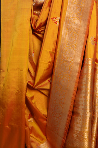 Orange Banarasi Silk Saree-SROBSS392