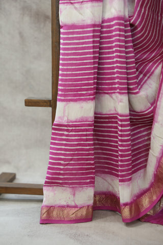 Pink HBP Cotton Silk Saree With Maheshwari Border - SRPCSS803