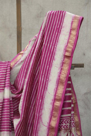 Pink HBP Cotton Silk Saree With Maheshwari Border - SRPCSS803