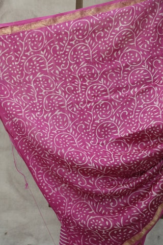 Pink HBP Cotton Silk Saree With Maheshwari Border - SRPCSS803