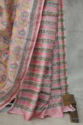 Pink HBP Cotton Silk Saree With Chanderi Border - SRPCSS818