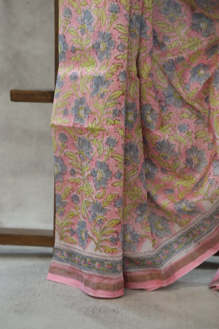 Pink HBP Cotton Silk Saree With Chanderi Border - SRPCSS818