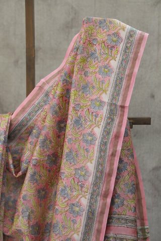 Pink HBP Cotton Silk Saree With Chanderi Border - SRPCSS818