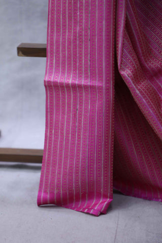 Pink Tussar Silk Saree - SRGKTSS121EX