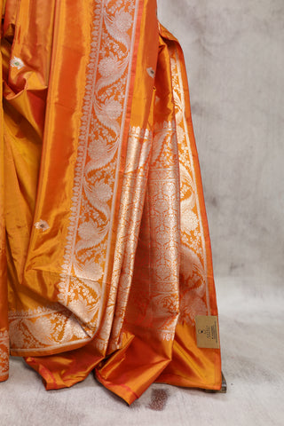 Orange Banarasi Silk Saree-SROBSS334