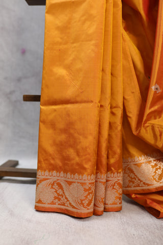 Orange Banarasi Silk Saree-SROBSS334