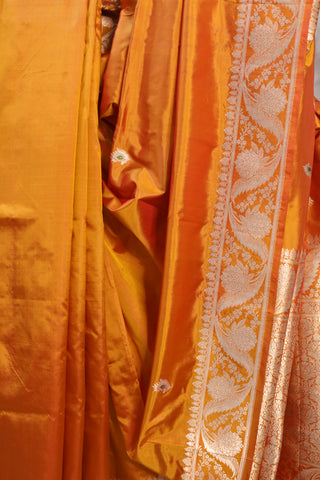 Orange Banarasi Silk Saree-SROBSS334