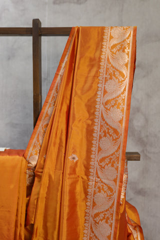 Orange Banarasi Silk Saree-SROBSS334