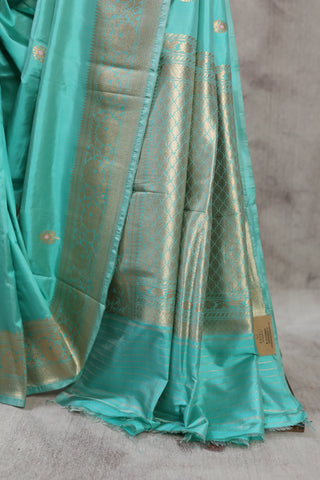 Aqua Banarasi Silk Saree-SRABSS411