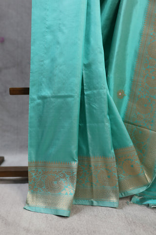 Aqua Banarasi Silk Saree-SRABSS411