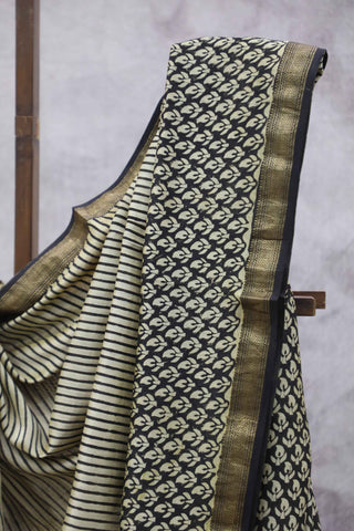 Cream HBP Cotton Silk Chanderi Saree - SRCSCS648EX