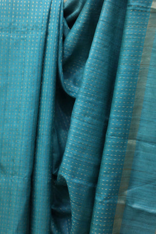 Sky Blue Tussar Silk Saree - SRGKTSS108EX