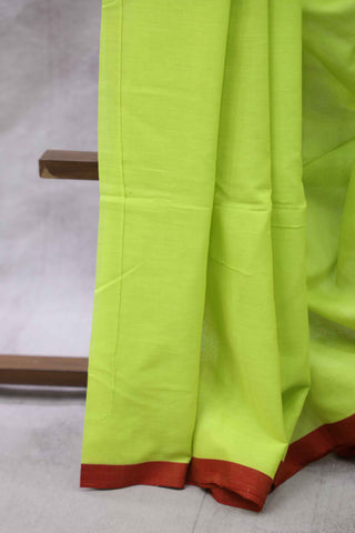 Neon Green Mulmul Cotton Saree-SRNGMCS16EX